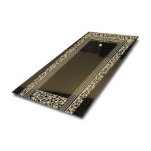 ASTM 304 4x8 Mirorr Etching Pattern Stainless Steel Elevator Cabin Sheet In PVD Golen Color Coating